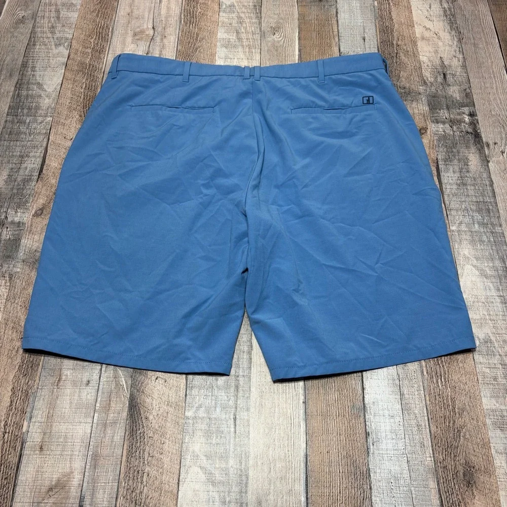 Johnnie-O Mulligan Golf Shorts Mens 38 Blue Stretch Performance Golfcore Casual